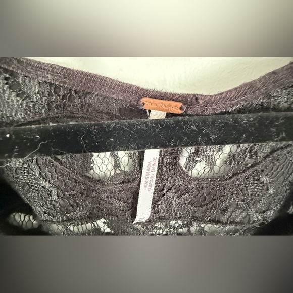 Free People Lace Tunic Black Long Sleeve Top - Picture 3 of 6
